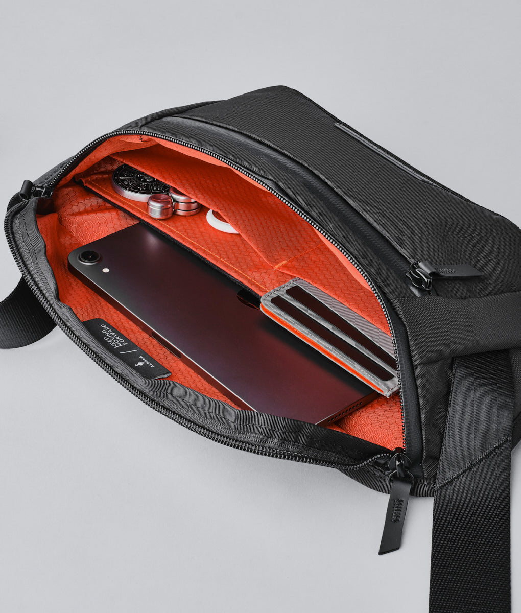 Stylish Alpaka Bravo Sling Mini V2 bag, perfect for daily use and travel, combining durability with sleek design.