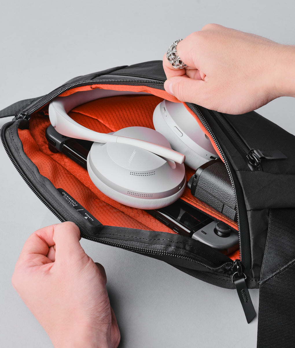 Stylish Alpaka Bravo Sling Mini V2 bag, perfect for daily use and travel, combining durability with sleek design.