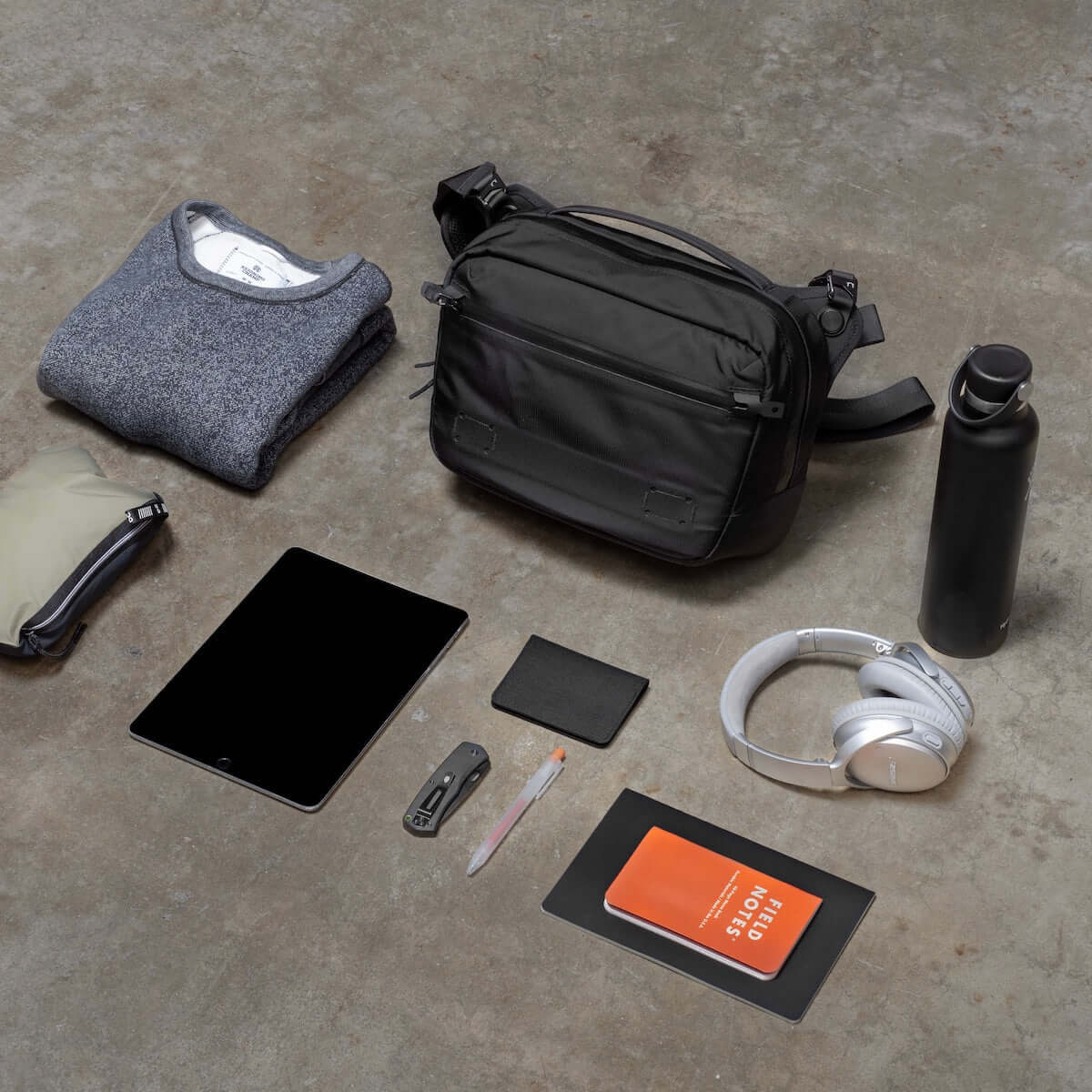 Black Ember Grip Sling 9L crossbody messenger style sling bag