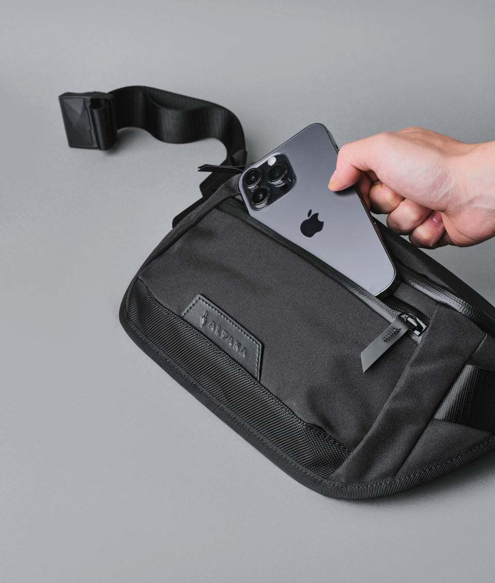 Stylish Alpaka Bravo Sling Mini V2 bag, perfect for daily use and travel, combining durability with sleek design.