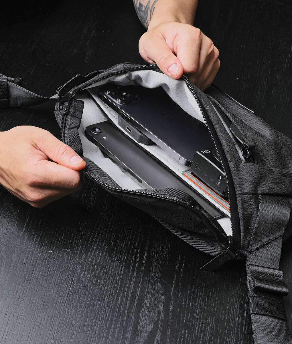 Stylish Alpaka Bravo Sling Mini V2 bag, perfect for daily use and travel, combining durability with sleek design.