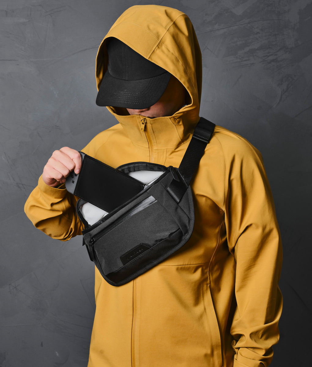 Stylish Alpaka Bravo Sling Mini V2 bag, perfect for daily use and travel, combining durability with sleek design.