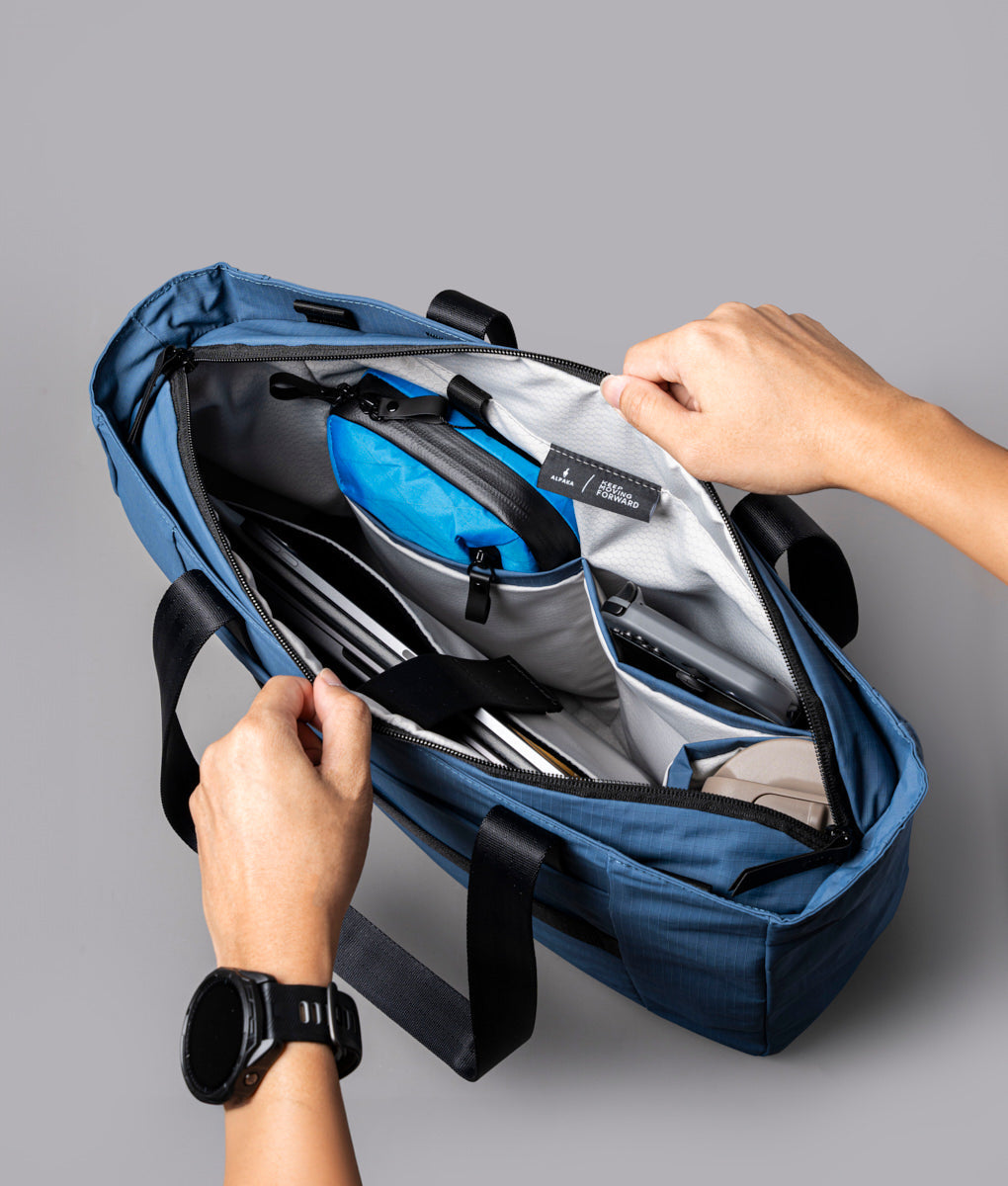 Alpaka Metro tote bag, weather resistant with smart organization, perfect for everyday use and stylish travel