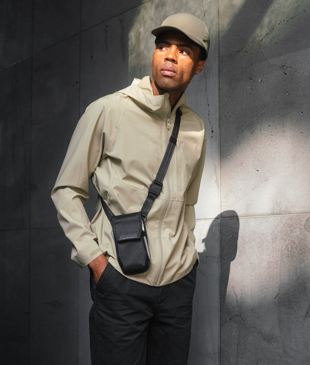 Alpaka Modular Phone Sling V2 designed for versatile carrying and secure phone storage in sleek, durable materials