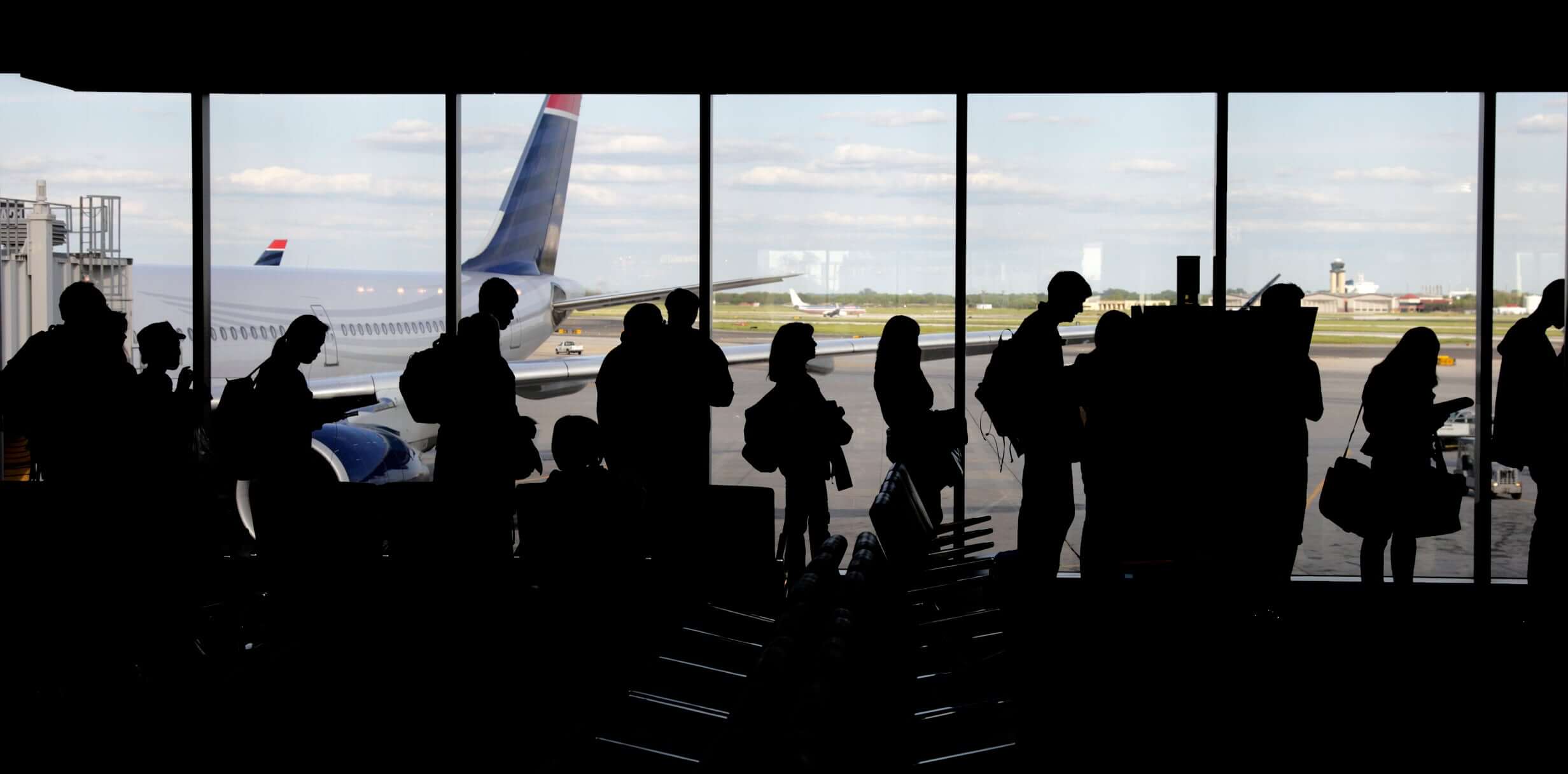 travelers at an airport