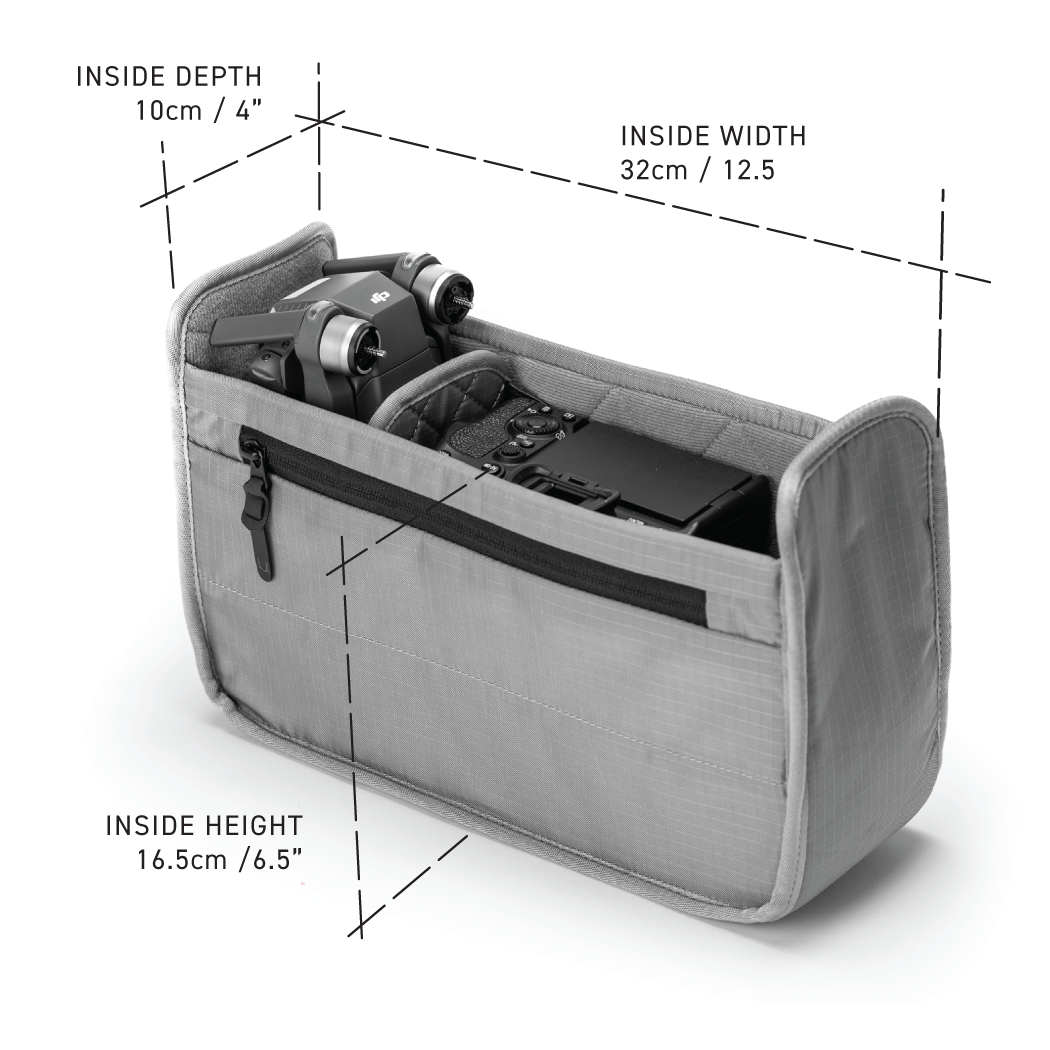 Black Ember GRIP-SLING 12 CAMERA INSERT - SILVER MATTE